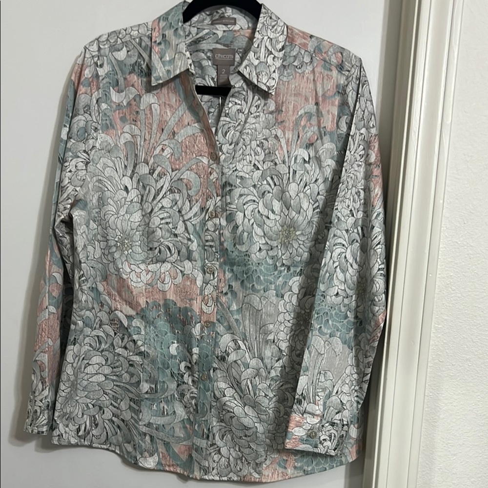 Chico's Floral Button-Up Shirt